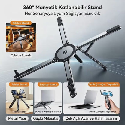 Premium Manyetik 3’ü 1 Arada Stand
